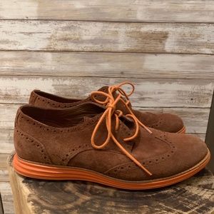 Cole Haan Suede Loafer Orange sole sz 9